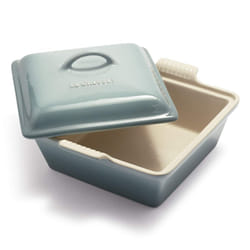 Le Creuset Stoneware Heritage Covered Square Casserole  9-Inch  Sea Salt