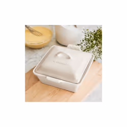 Le Creuset Stoneware Heritage Covered Square Casserole  9-Inch  Sea Salt