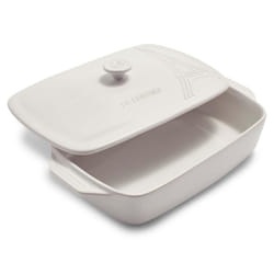 Le Creuset Eiffel Tower Collection Stoneware Covered Rectangular Casserole  3.5 qt. (12.5"""" x 8.5"""")  White