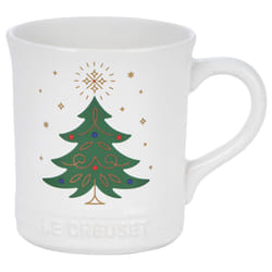 Le Creuset Stoneware Noel Collection: Tree Mug  14 oz.  White w/Appliq