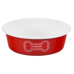 Le Creuset Enamel on Steel Medium Dog Bowl  4 Cups  Red