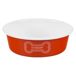 Le Creuset Enamel on Steel Medium Dog Bowl  4 Cups  Orange