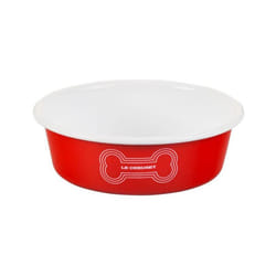 Le Creuset Enamel on Steel Large Dog Bowl  6 Cups  Red