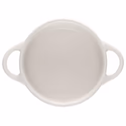 Le Creuset Stoneware Mini Round Cocotte with Flower Lid  8oz.  White