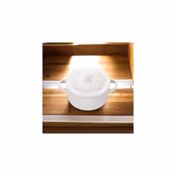 Le Creuset Stoneware Mini Round Cocotte with Flower Lid  8oz.  White
