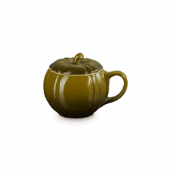 Le Creuset Stoneware Pumpkin Mug with Lid  14 oz.  Olive