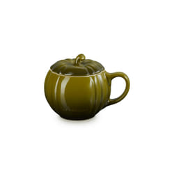 Le Creuset Stoneware Pumpkin Mug with Lid  14 oz.  Olive