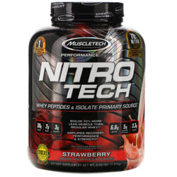Muscletech, Nitro Tech, Whey Isolate + Lean Muscle, Strawberry, 3.97 lbs (1.80 kg)