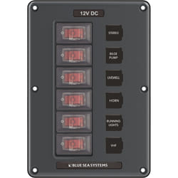 Blue Sea 4322 Circuit Breaker Switch Panel 6 Position - Gray