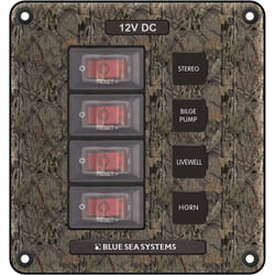 Blue Sea Systems 4323-BSS Panel Switch H2O CB 4POS CAMO