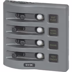 Blue Sea Systems Sw PNL Toggle w/Breakers 4 Sw Gray
