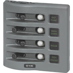 Blue Sea Systems Sw PNL  Toggle w/Breakers  4 Sw  Gray