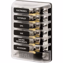Blue Sea 5015 ST Glass Fuse Block wNegative Bus