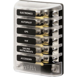 Blue Sea 5015 ST Glass Fuse Block wNegative Bus
