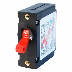 Blue Sea Systems 7217 ASeries Red Toggle Circuit Breaker  Single Pole 25A