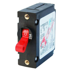 Blue Sea Systems 7217 ASeries Red Toggle Circuit Breaker  Single Pole 25A