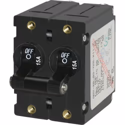Blue Sea 7234 ASeries Double Pole Toggle  15A  Black