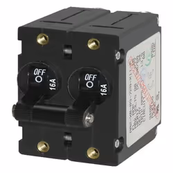 Blue Sea Systems ASeries Black Toggle Double Pole 16A Circuit Breaker