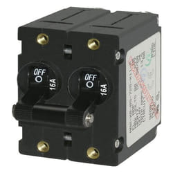 Blue Sea Systems ASeries Black Toggle Double Pole 16A Circuit Breaker