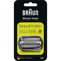Braun Series 3 32B Electric Shaver Head Replacement - Black - Compatible with Series 3 Shavers ProSkin