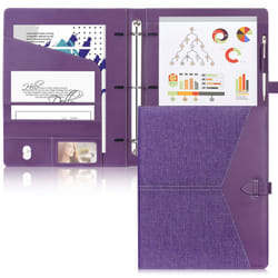 Toplive Padfolio 3 Ring Binder (1 Round Ring) Business Portfolio Folde