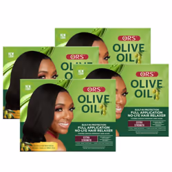 ORS Olive Oil Built-In Protection Full Application No-Lye Hair Relaxer Extra Strength (Pack of 4)