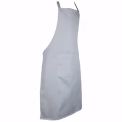Full plain apron with front pocket for chefs, butchers, kitchen cooking, craft, and baking. - Light Ash