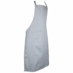 Full plain apron with front pocket for chefs, butchers, kitchen cooking, craft, and baking. - Light Ash