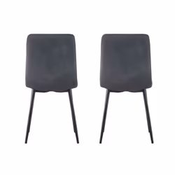 MCC Faux Matte Suede Leather Dining Chairs - Grey, 4