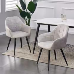MCC Faux Matte Suede Leather Dining Chairs | Accent Chairs home & restaurants, Adrian 2x - Silver