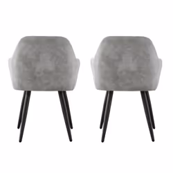 MCC Faux Matte Suede Leather Dining Chairs | Accent Chairs home & restaurants, Adrian 2x - Silver