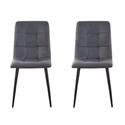 MCC Faux Matte Suede Leather Dining Chairs - Grey, 2