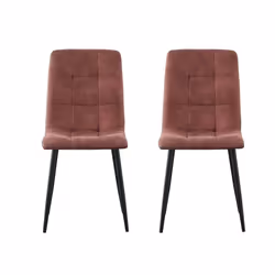 MCC Faux Matte Suede Leather Dining Chairs - Pink, 2