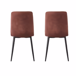 MCC Faux Matte Suede Leather Dining Chairs - Pink, 2