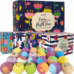 Bath Bombs for Women Gift Set - 24 Natural and Organic Bath Bombs with