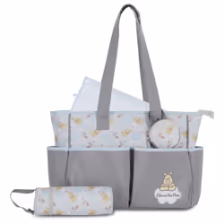 Cudlie Tote Diaper Bag and Changing Pad Winnie The Pooh Print Large
