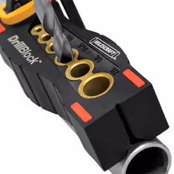 Milescraft 1312 Drill Block - Handheld Drill Guide  Drilling Jig for 6 of the Most Common Drill Bit Sizes