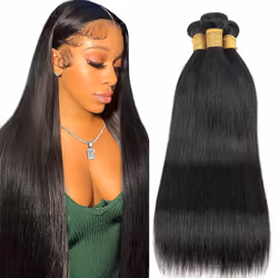 AUTTO Brazilian Human Hair Bundles Straight Human Hair 3 Bundles 16 18 20inch Unprocessed Virgin Brazilian Straight Hair Exte ...