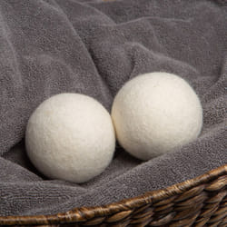 WOOLITE Reusable Wool Laundry Dryer Balls  Cuts Drying Time in Half  Natural Fabric Softener  Reduces Clothing Wrinkles  Eco-Friendly  Money Saver  2-
