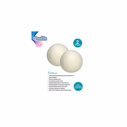 WOOLITE Reusable Wool Laundry Dryer Balls  Cuts Drying Time in Half  Natural Fabric Softener  Reduces Clothing Wrinkles  Eco-Friendly  Money Saver  2-