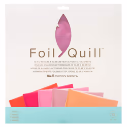 We R Memory Keepers Quill 12""X12"" Foil Sheets 15/Pkg-Flamingo-3 Each Of 5 Colors