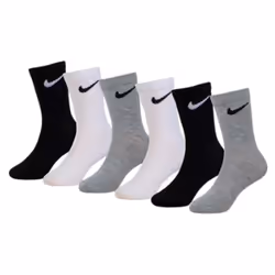 Nike Young Athletes Kids Colorful Crew Socks (6 Pair) 7C-10C Shoe/ 4-5
