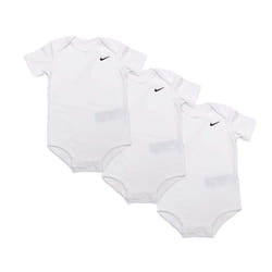 Nike Swoosh Three-Piece Infant Baby Bodysuit Set 3 Months  White (3 Months  White)