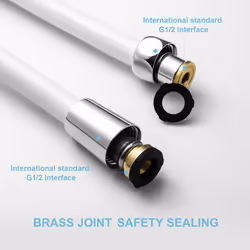 OFFO Shower Hose 100 Inches Premium RV PVC Handheld Shower Head Hose Flex Hoses Extension with Brass Insert and Nut for Bathing Toilet Cleaning Pet Ba