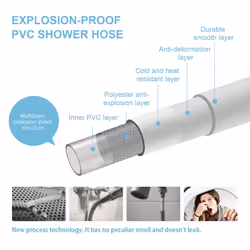 OFFO Shower Hose 100 Inches Premium RV PVC Handheld Shower Head Hose Flex Hoses Extension with Brass Insert and Nut for Bathing Toilet Cleaning Pet Ba
