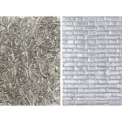 Tim Holtz Sizzix 3D Texture Fades Embossing Folders - Engraved and Brickwork - 2 Item Bundle