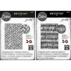 Tim Holtz Sizzix 3D Texture Fades Embossing Folders - Intertwine and Typewriter - 2 Item Bundle