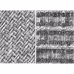 Tim Holtz Sizzix 3D Texture Fades Embossing Folders - Intertwine and Typewriter - 2 Item Bundle