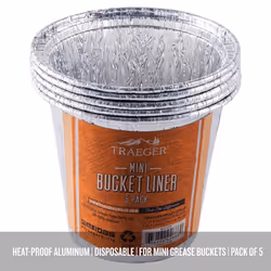 Traeger Grills BAC459 Mini Grease Bucket Liner Grill Accessory  5 Count (Pack of 1)
