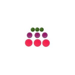 Pyrex (3) 7200-PC 2-Cup Lawn Green (3) 7201-PC 2-Cup Purple, (3) 7402-PC 6/7-Cup Fuchsia Pink Plastic Lids, Made in USA